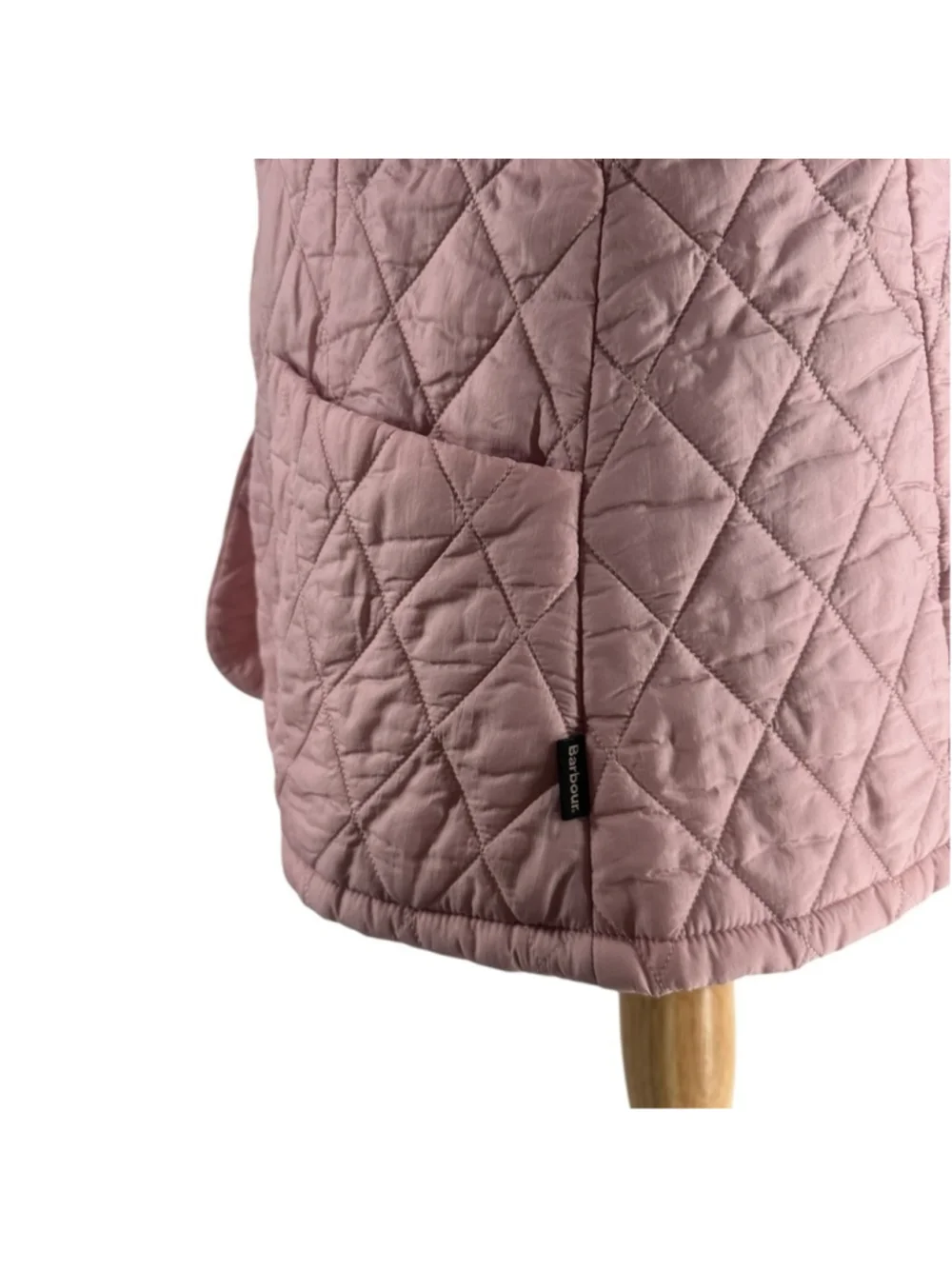 Barbour Quilted chore Jacket light pink light weight snap button sz 8